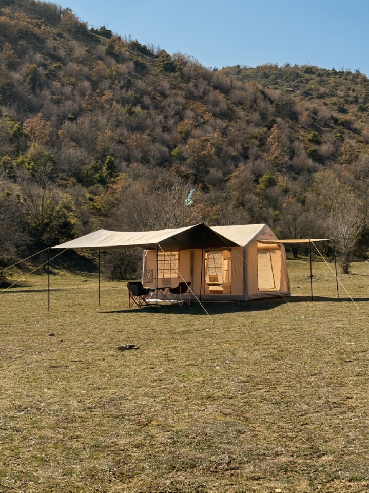 12 Kişilik Şişme Çadır - 420D - 2 Odalı - 12 M2 - Güçlendirilmiş Kumaş