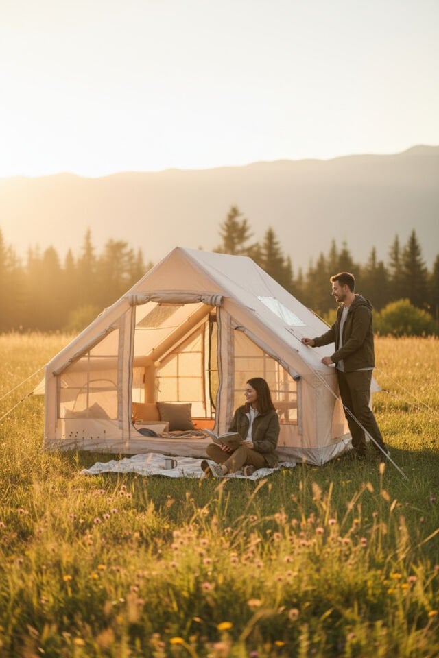 6.3 m² 6 Kişilik Şişme Kamp Çadırı | 4 Mevsim | −40°C