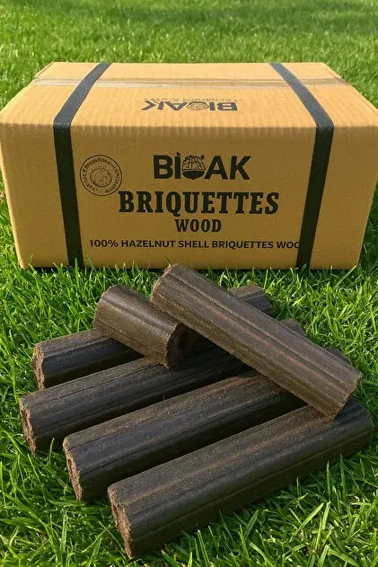 Fındık Kabuğu Briket Odun | %100 Doğal | Yüksek Isı | İssiz & Düşük Küllü