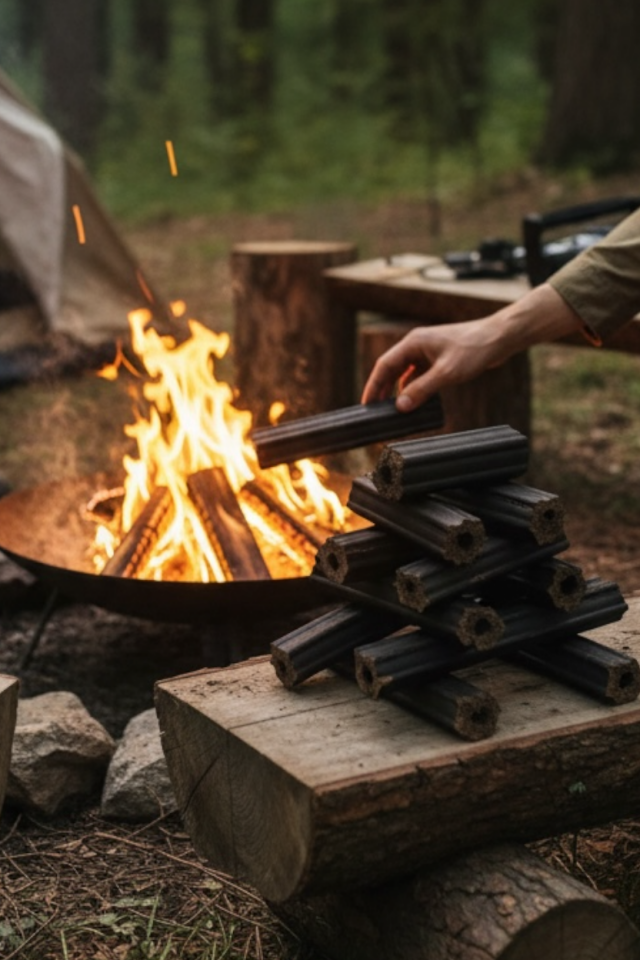 Fındık Kabuğu Briket Odun | %100 Doğal | Yüksek Isı | İssiz & Düşük Küllü