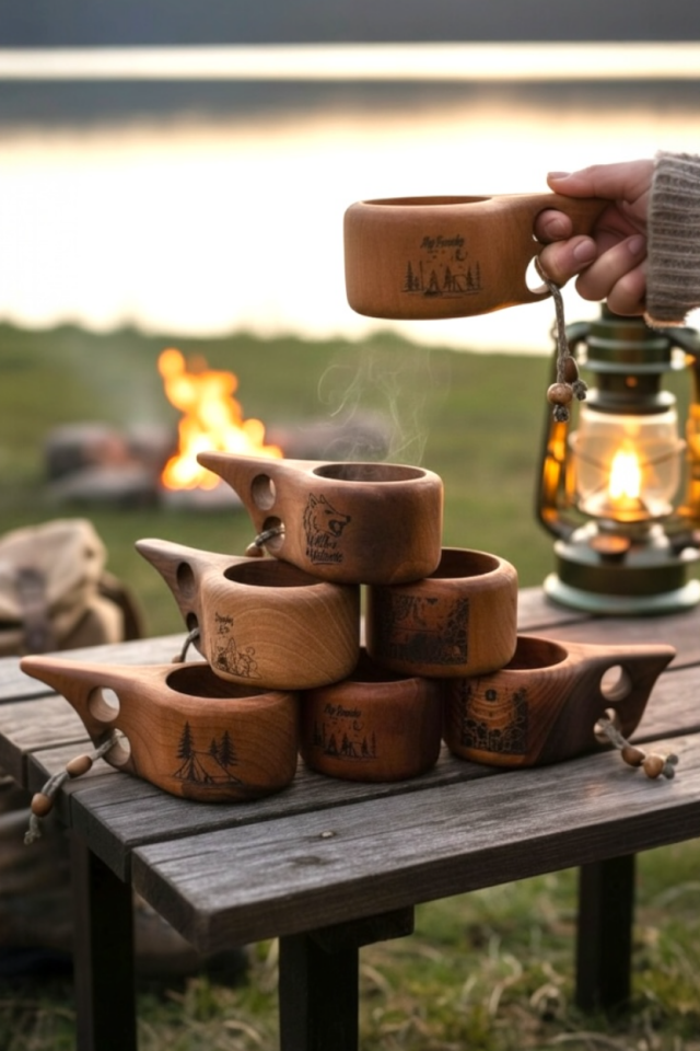 Ceviz Kuksa Bardak | El Yapımı Doğal Kamp Bardağı