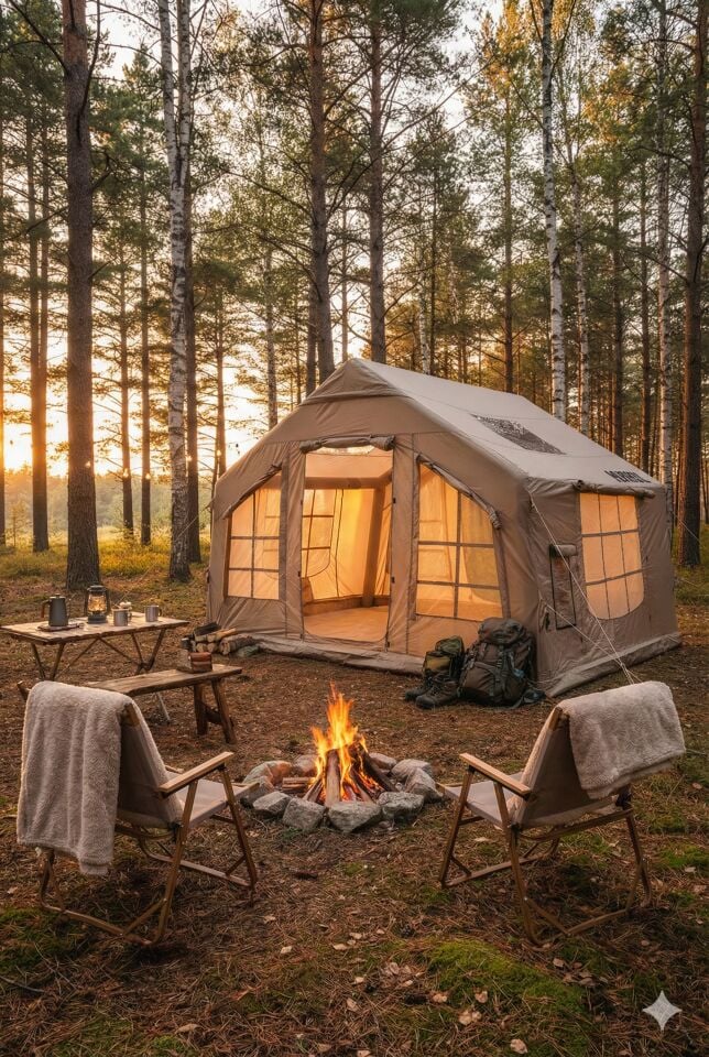 8 m² 8 Kişilik Şişme Kamp Çadırı | 4 Mevsim | −40°C Dayanımlı