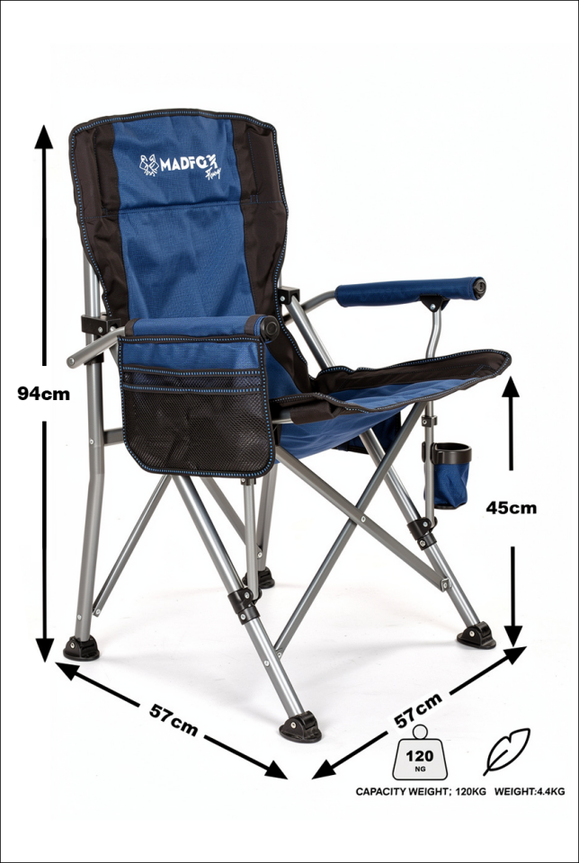 Madfox Roxy Katlanır Kamp Sandalyesi | 120 KG | Bardaklıklı