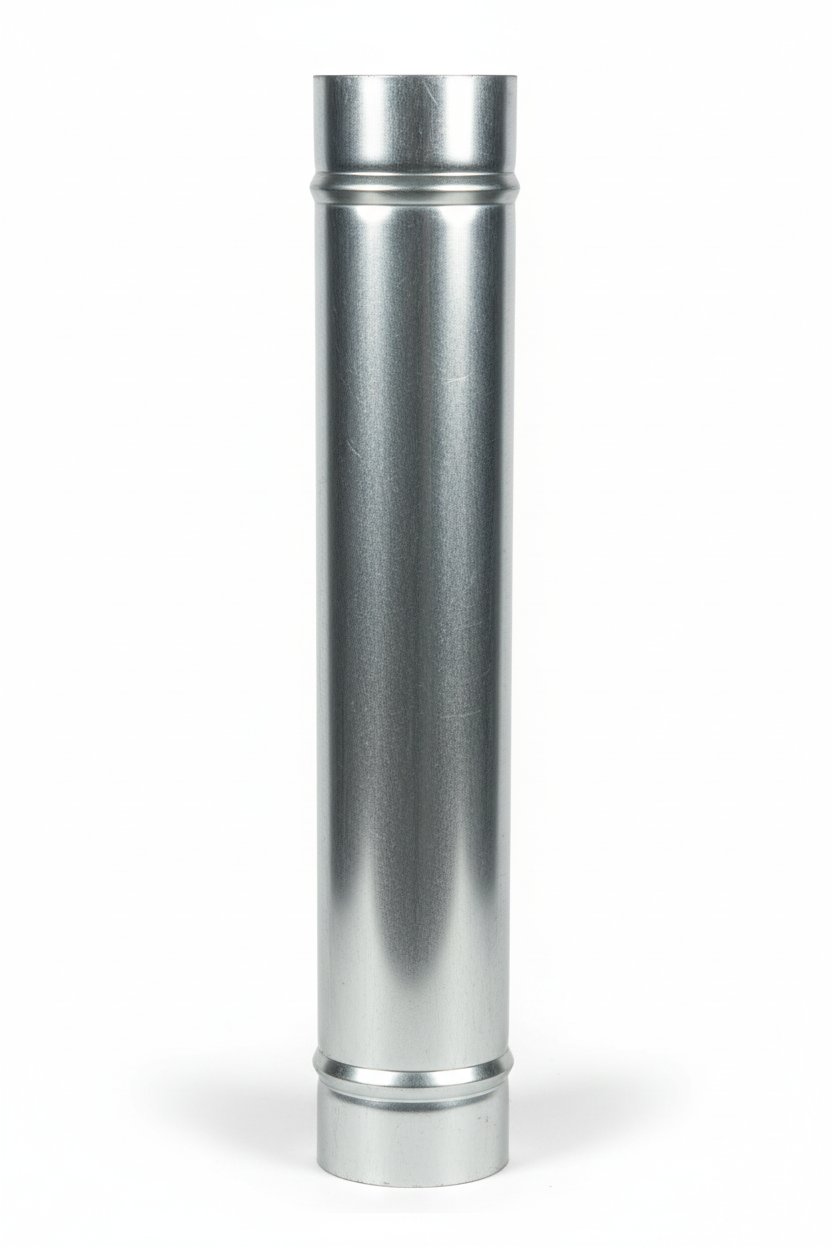 40 cm Düz Soba Borusu – 80 mm Galvaniz Çelik Kamp ve Çadır Sobası Borusu
