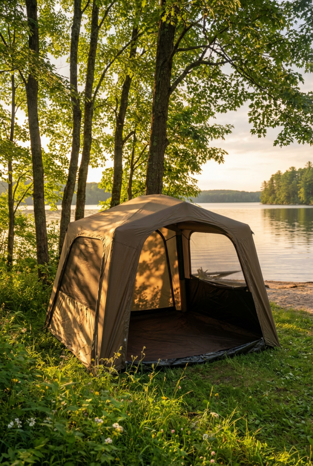 Fischer 210D Oxford Soba Baca Çıkışlı Şişme Çadır Fresh- Black