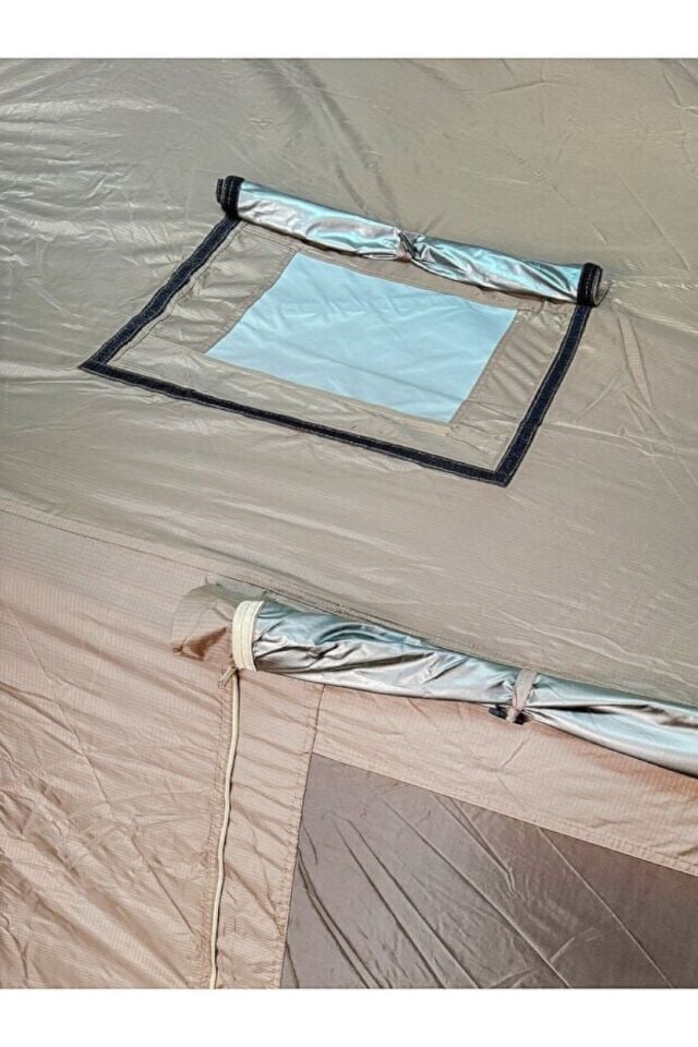 Fischer 210D Oxford Soba Baca Çıkışlı Şişme Çadır 250X290XH190 Haki FlashBlack