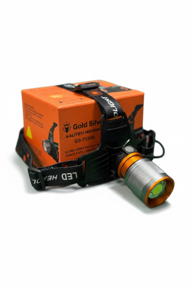 Gold Silver GS-15500 4000 Lümen Şarjlı Zoomlu Kafa Lambası | 9600 mAh