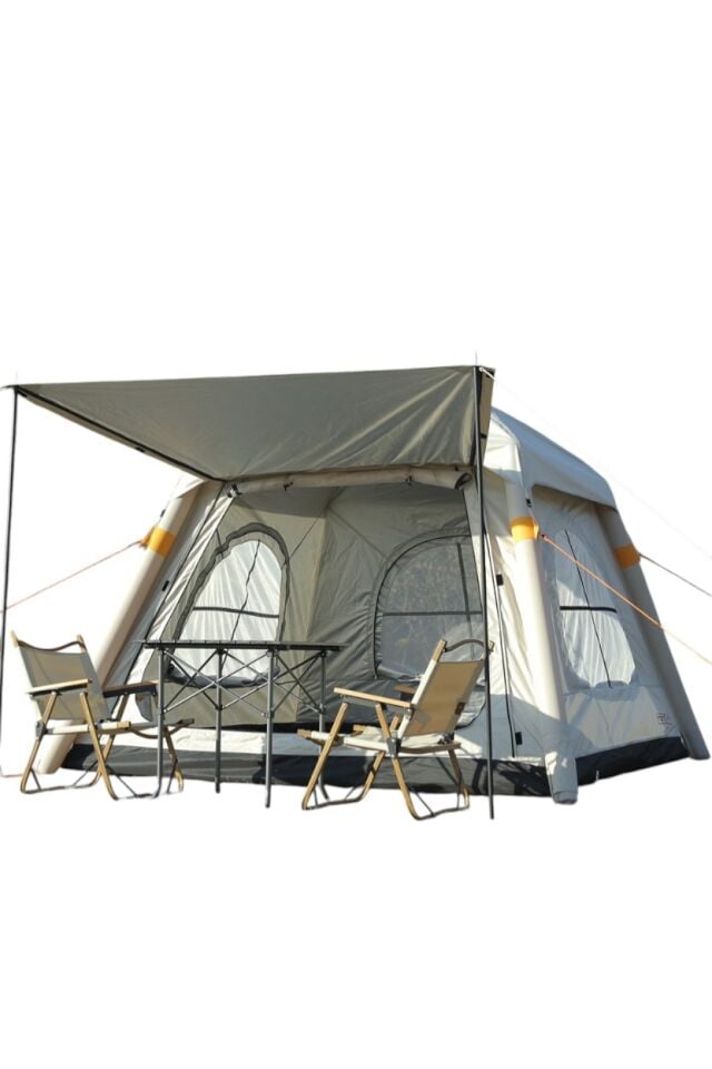 4 Kişilik Otomatik Şişme Kamp Çadırı Dahili Pompalı Şarjlı Motorlu 220cm x 220cm x 175cm