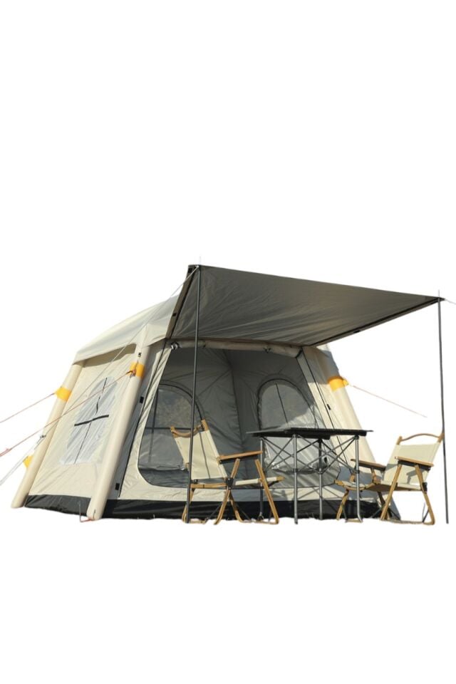 4 Kişilik Otomatik Şişme Kamp Çadırı Dahili Pompalı Şarjlı Motorlu 240cm x 240cm x 175cm
