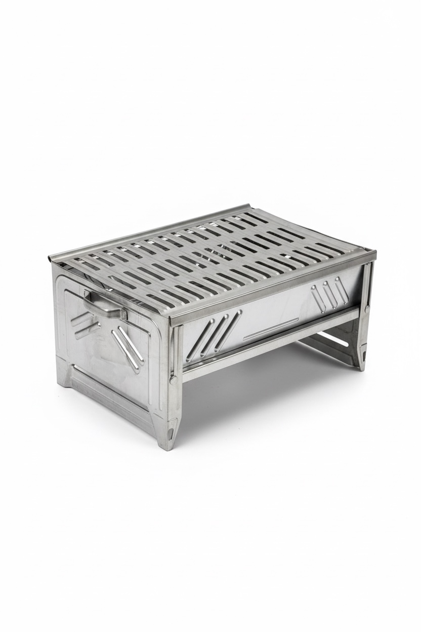 Katlanabilir Mangal | Paslanmaz Çelik | Taşınabilir | 26×40 cm