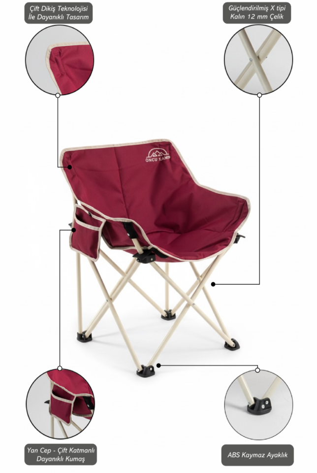 Terra Katlanır Kamp Sandalyesi | 150 kg Taşıma Kapasitesi | Çantalı