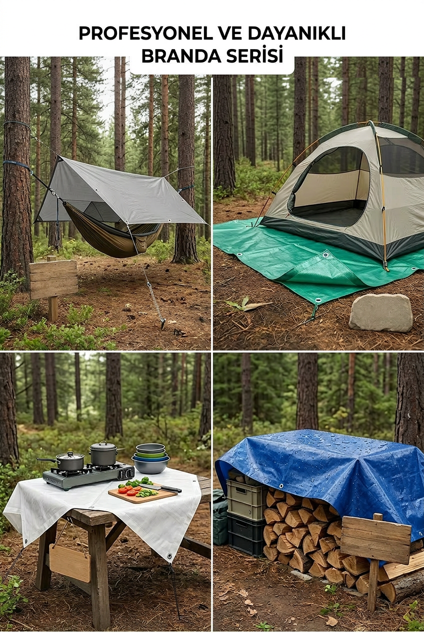Ultra Kalın Çadır Brandası | %100 Su Geçirmez, UV Korumalı, 200 gr/m² Branda