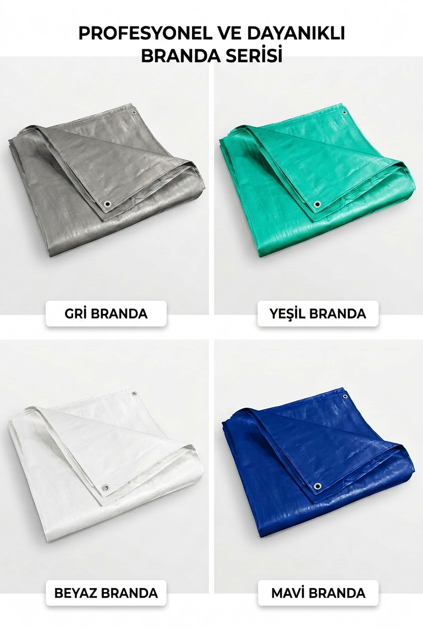 Ultra Kalın Çadır Brandası | %100 Su Geçirmez, UV Korumalı, 130 gr/m² Branda
