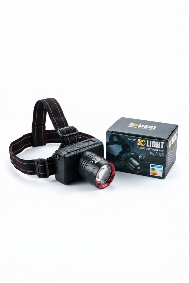 K Light KL-2033 Şarjlı Kafa Lambası | Güçlü LED, USB Şarjlı, Ayarlanabilir Baş Bandı