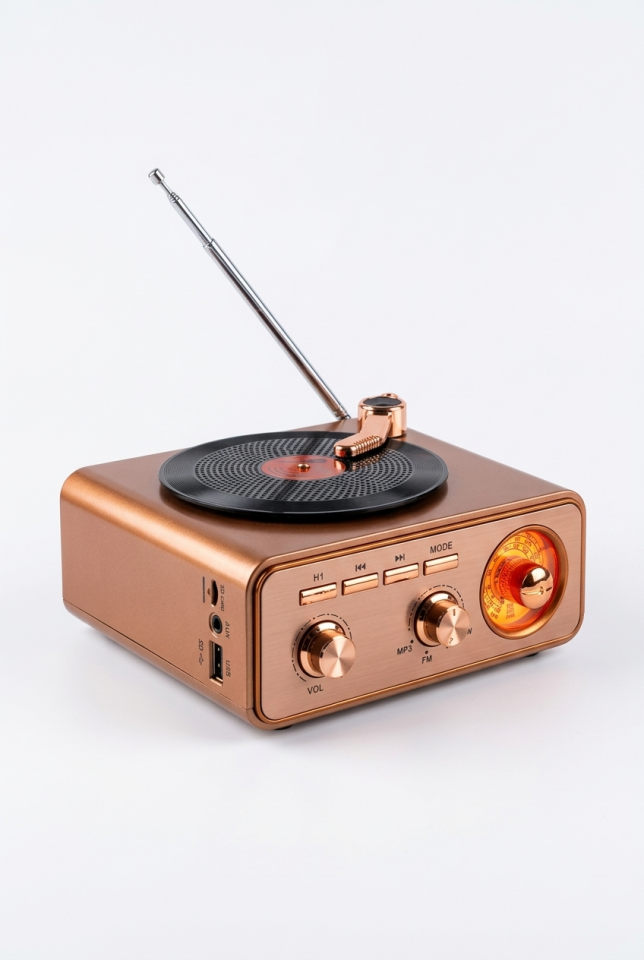 RT-712 Retro Bluetooth Plak Radyo | Pikap Tasarımlı, USB/SD/MP3, Şarjlı Nostaljik Müzik Kutusu