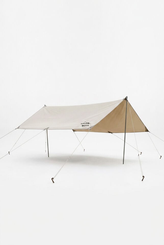 Campout Kanvas Tarp 4x4 m | 4 Mevsim, Su Geçirmez, Direkli Tente Sistemi