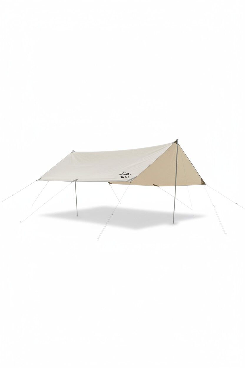 Waxed Canvas Tarp 4×4 Campout Kanvas Tarp 4x4 m | 4 Mevsim, Su Geçirmez, Direkli Tente