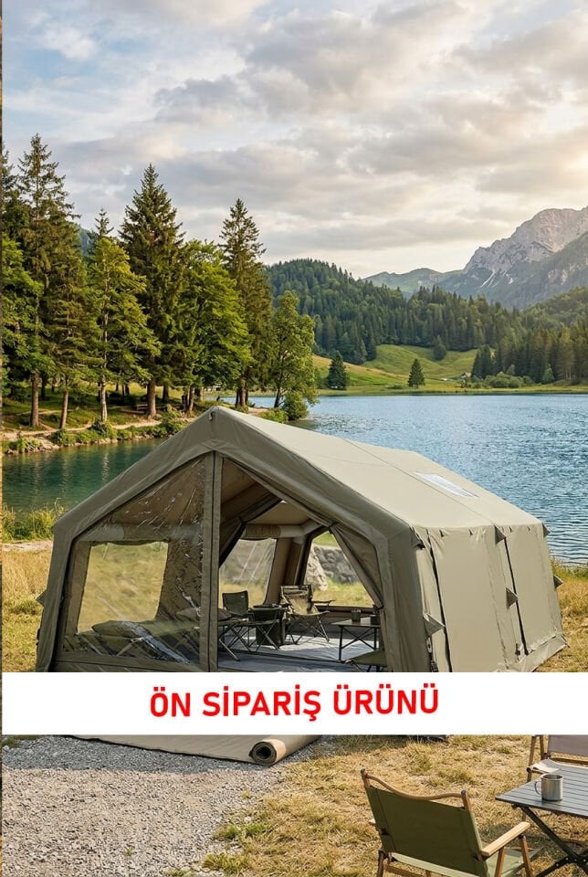 HABL 17 Kişilik Şişme Çadır 17.2 m² | Tenteli, 4 Mevsim, Hızlı Kurulum (360x480x220 cm)