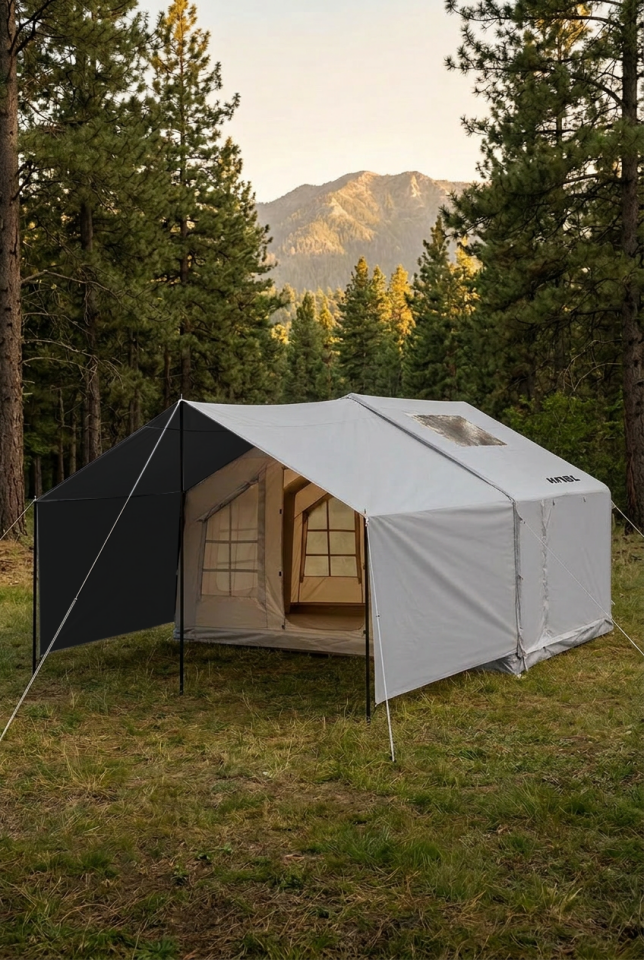 HABL 8 Kişilik Şişme Çadır 8 m² | Tenteli, 4 Mevsim, Hızlı Kurulum (320x250x220 cm)