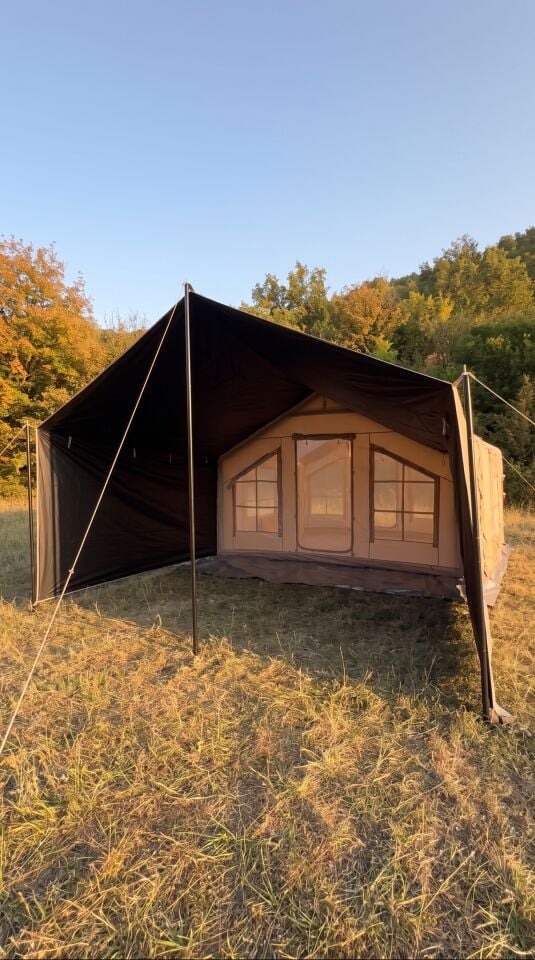HABL 8 Kişilik Şişme Çadır 8 m² | Tenteli, 4 Mevsim, Hızlı Kurulum (320x250x220 cm)