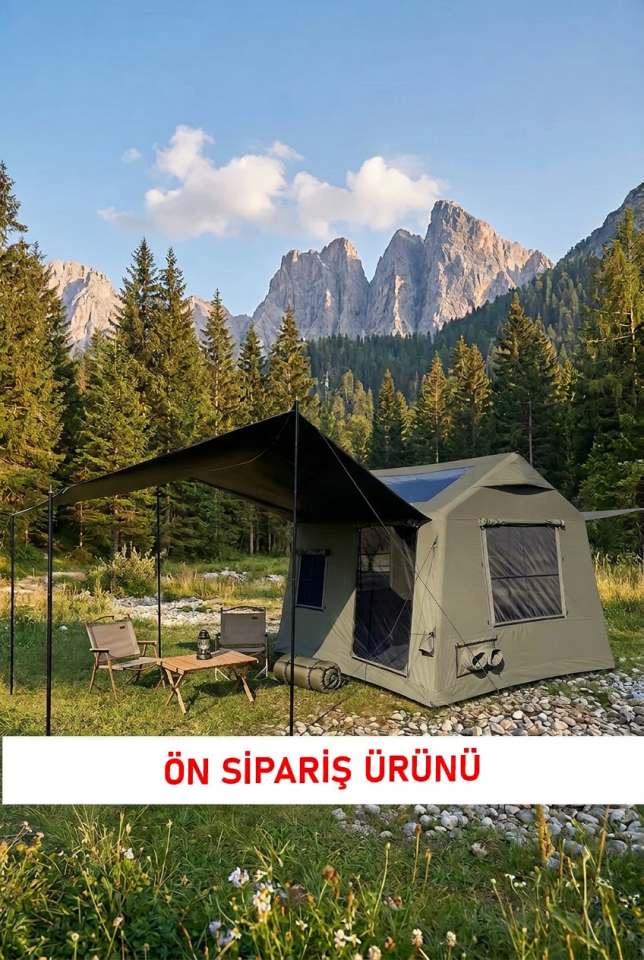 8 Kişilik Şişme Çadır 8.1 m² | Tenteli, 4 Mevsim, Hızlı Kurulum (300x270x220 cm)