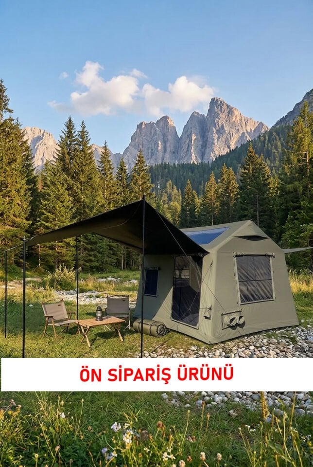 8 Kişilik Şişme Çadır 8.1 m² | Tenteli, 4 Mevsim, Hızlı Kurulum (300x270x220 cm)