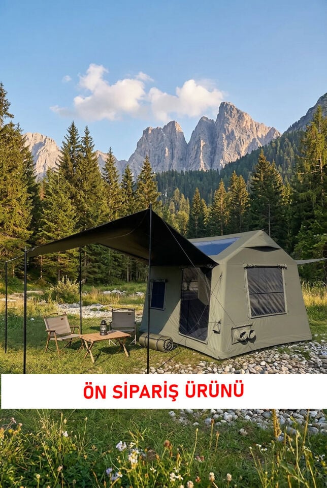 8 Kişilik Şişme Çadır 8.1 m² | Tenteli, 4 Mevsim, Hızlı Kurulum (300x270x220 cm)