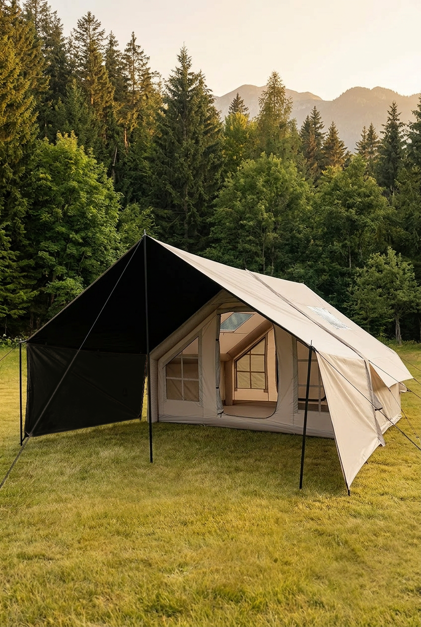 HABL 6 Kişilik Şişme Çadır 6.3 m² | Tenteli, 4 Mevsim, Hızlı Kurulum (300x210x200 cm)