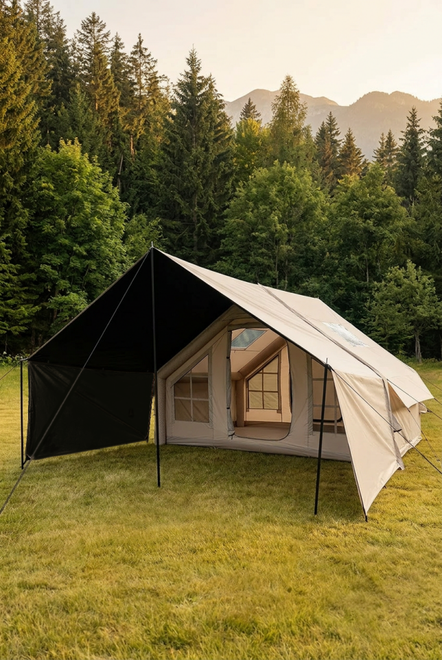 HABL 6 Kişilik Şişme Çadır 6.3 m² | Tenteli, 4 Mevsim, Hızlı Kurulum (300x210x200 cm)