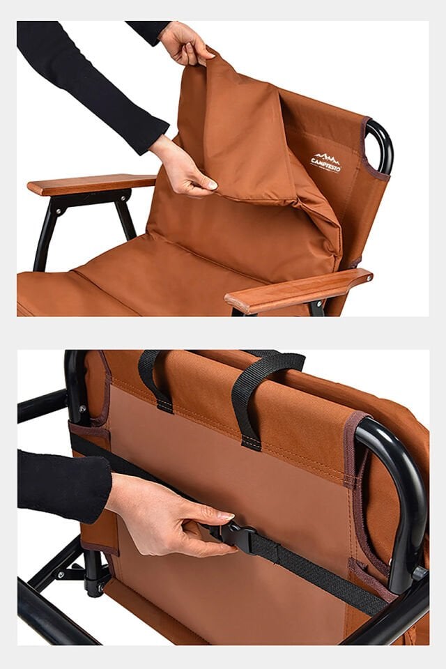 Voyager Katlanabilir Kamp Sandalyesi | Ahşap Kolçaklı, Alüminyum Gövde, 150 kg Taşıma