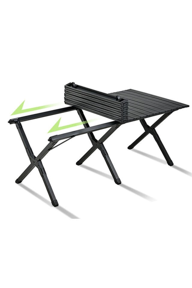 Campmaster Katlanabilir Kamp Masası 117 cm | Karbon Çelik, Sağlam X Ayak, 150 kg Taşıma
