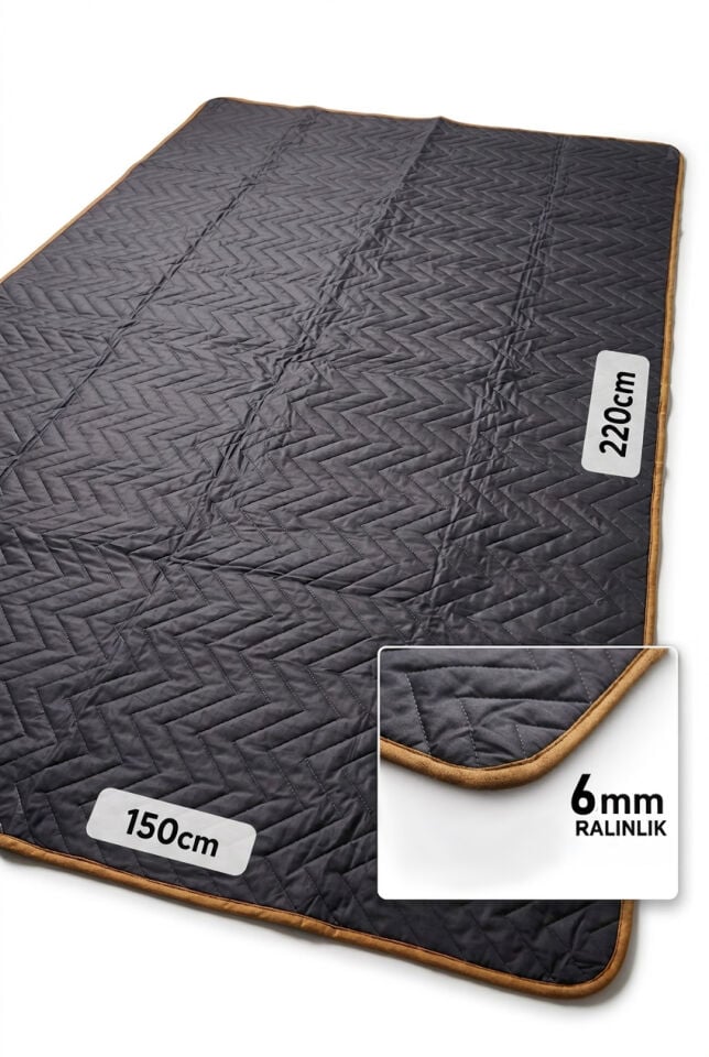 Çadır İçi Zemin Keçesi 220 × 150 cm | 6 mm Kalınlık, Isı ve Nem Yalıtımlı, Katlanabilir Kamp Çadırı Zemin Örtüsü