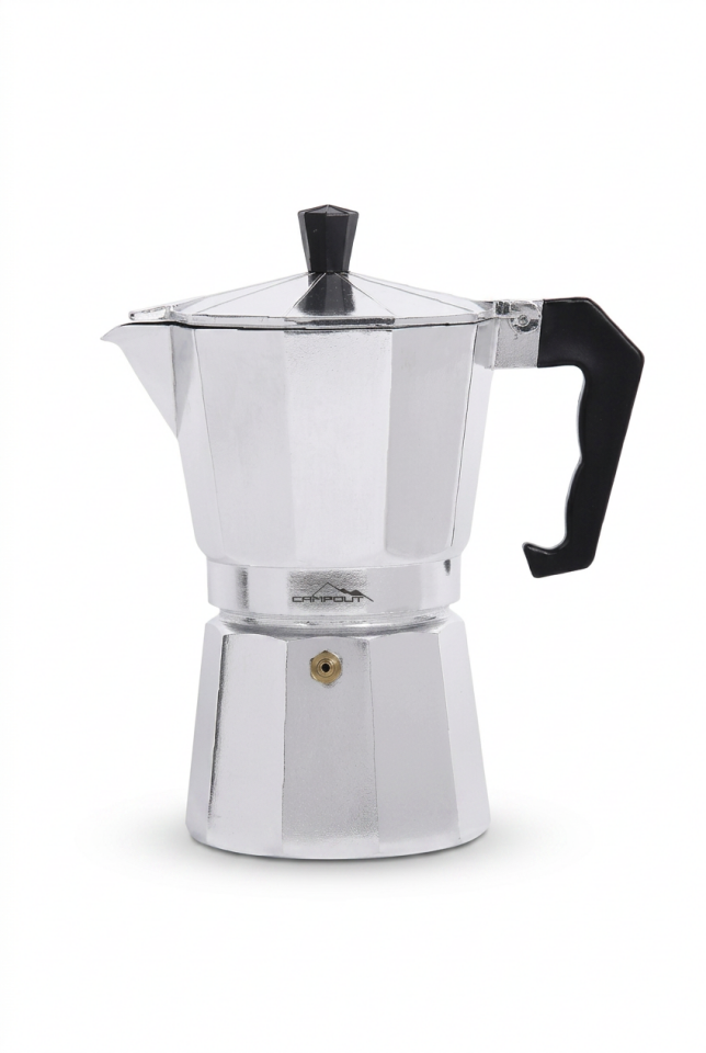 Espresso Mocha Pot 9 Bardak | 450 ml Alüminyum Kamp Kahve Demliği