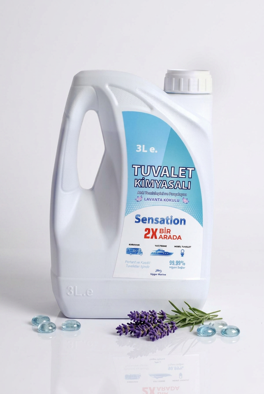 Karavan ve Tekne Tuvalet Kimyasalı 3 L | 30 Doz, Lavanta Kokulu, Formaldehitsiz