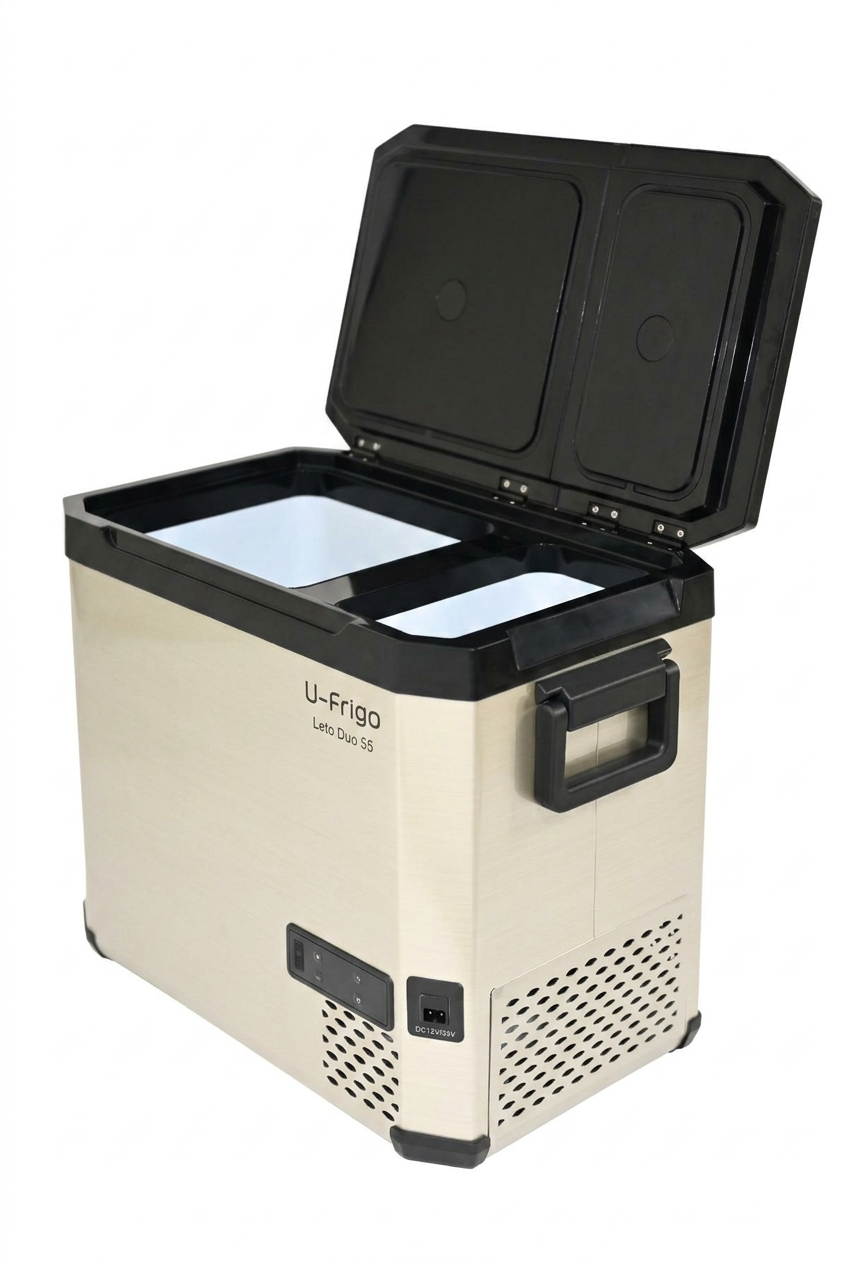 Leto Duo 55 L Araç Buzdolabı | Çift Kabinli 12V/24V Kompresörlü Oto Buzdolabı, Bluetooth Kontrollü, -20°C Dondurucu