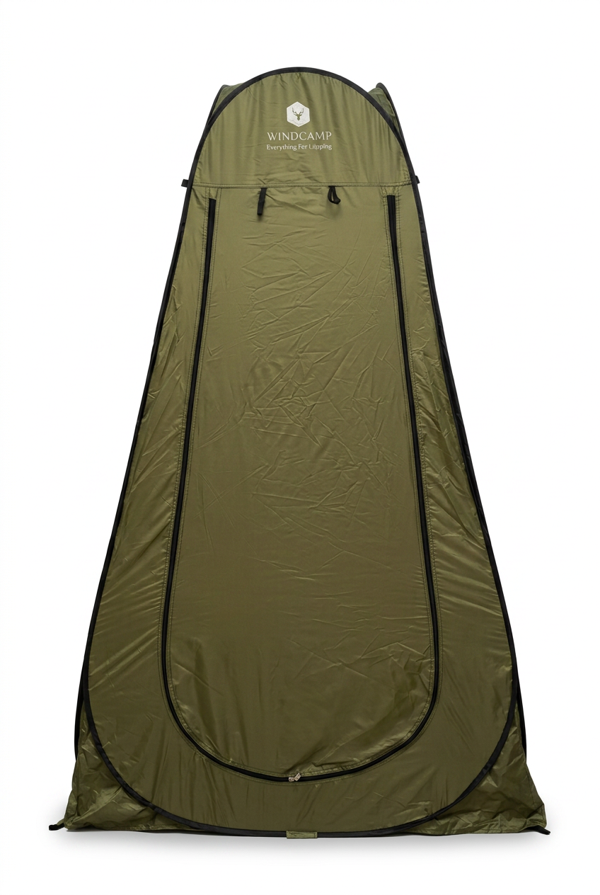 Otomatik Açılır Karavan Dış Duş Çadırı / Giyinme Kabini – Haki 120x120x190 cm