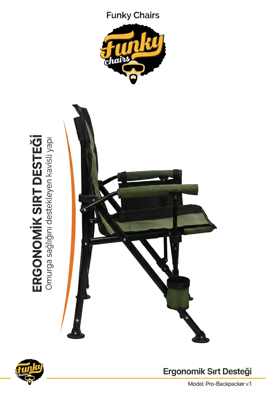 River Side Katlanabilir Kamp Sandalyesi – 150 Kg Taşıma Kapasiteli