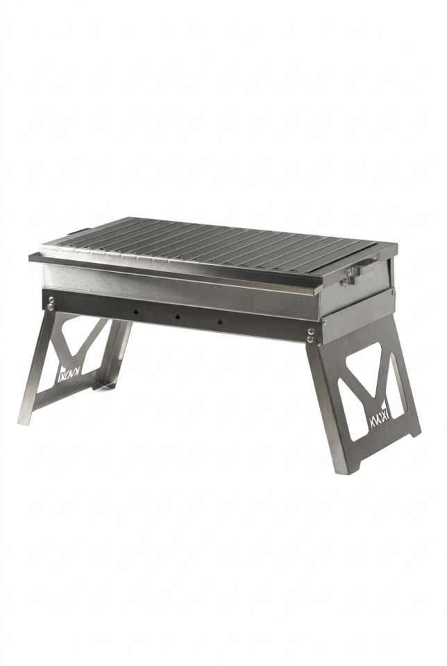 M1.3 Alev Yapmayan Katlanabilir Inox Mangal – %100 Paslanmaz Çelik 50X25 cm