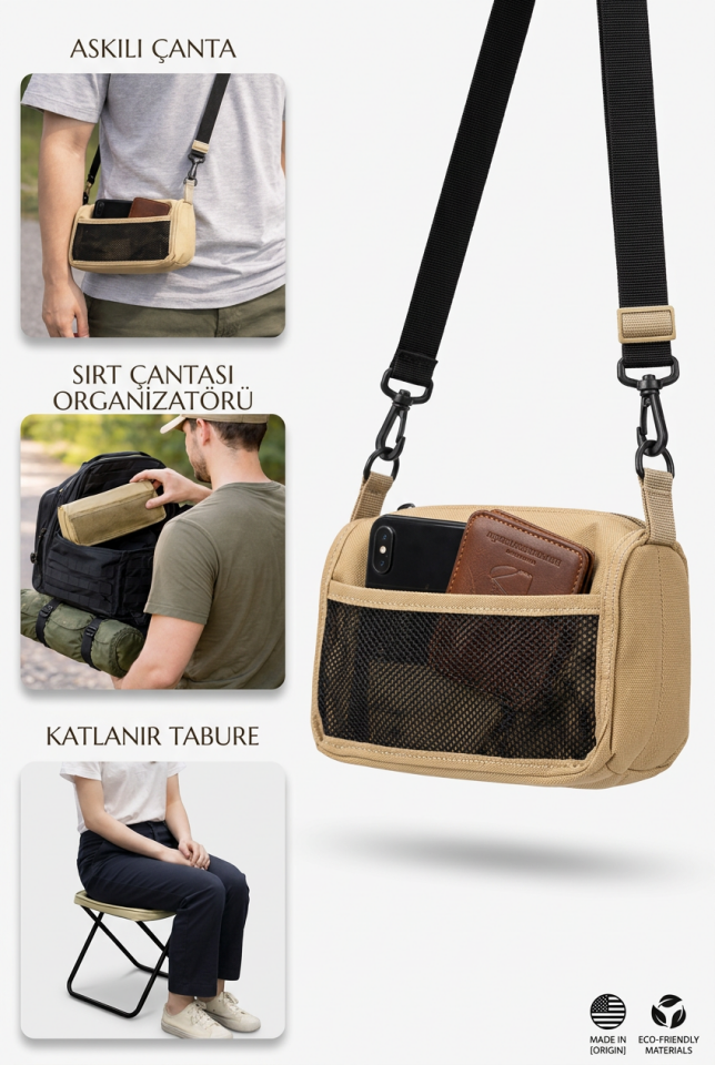 Flip Katlanır Kamp Taburesi – 120 Kg Taşıma Kapasiteli, Kompakt ve Hafif